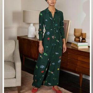Boden Green Floral Maxi Dress